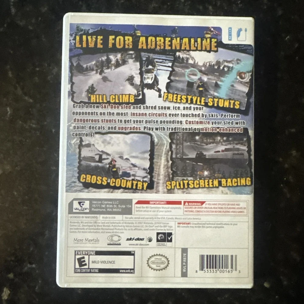 Ski-Doo Snowmobile Challenge for Nintendo Wii Disc, Case, Manual